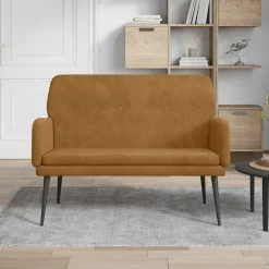 vidaXL Bankje 108x79x79 cm fluweel bruin