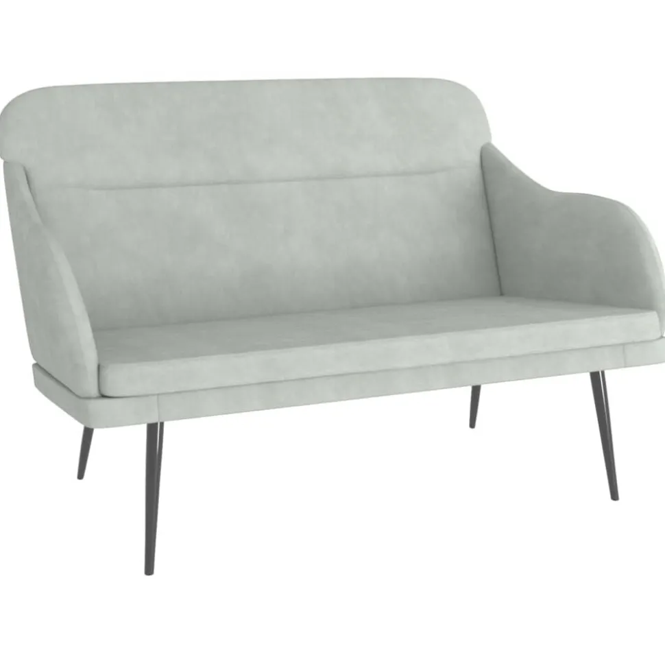 vidaXL Bankje 110x76x80 cm fluweel lichtgrijs