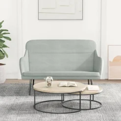 vidaXL Bankje 110x76x80 cm fluweel lichtgrijs