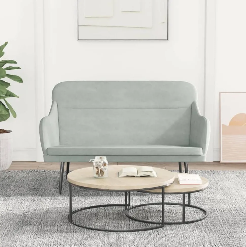 vidaXL Bankje 110x76x80 cm fluweel lichtgrijs