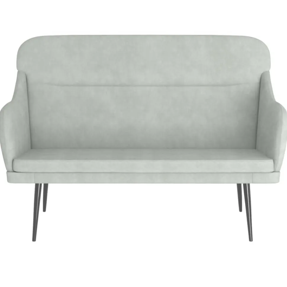 vidaXL Bankje 110x76x80 cm fluweel lichtgrijs
