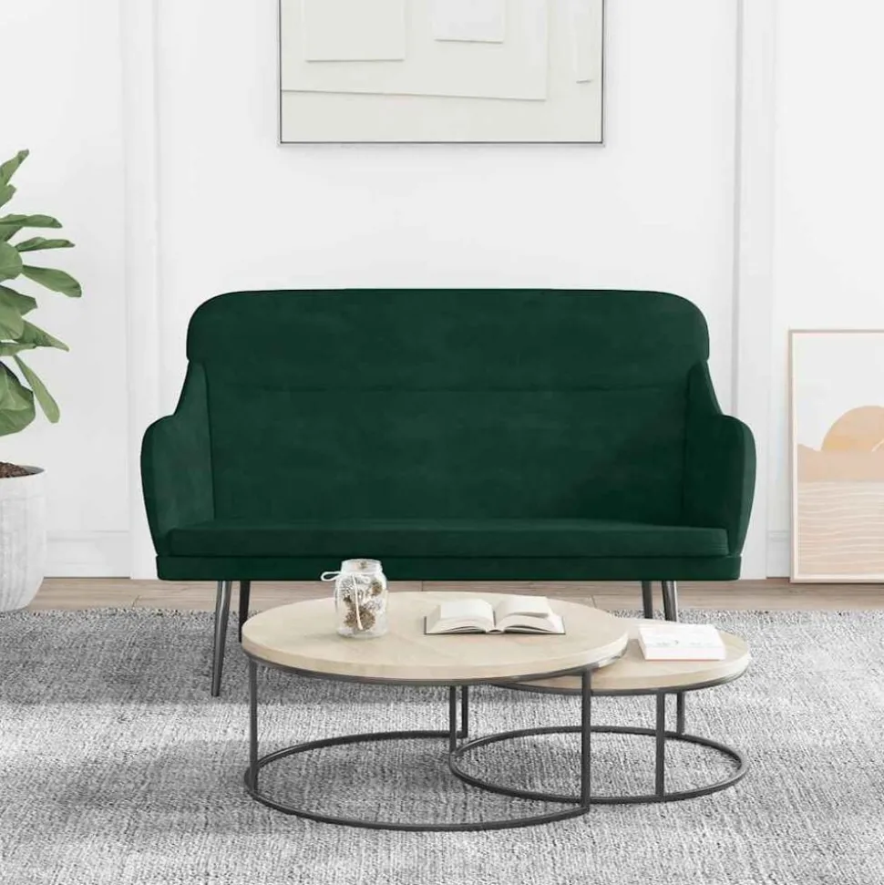 vidaXL Bankje 110x76x80 cm fluweel donkergroen
