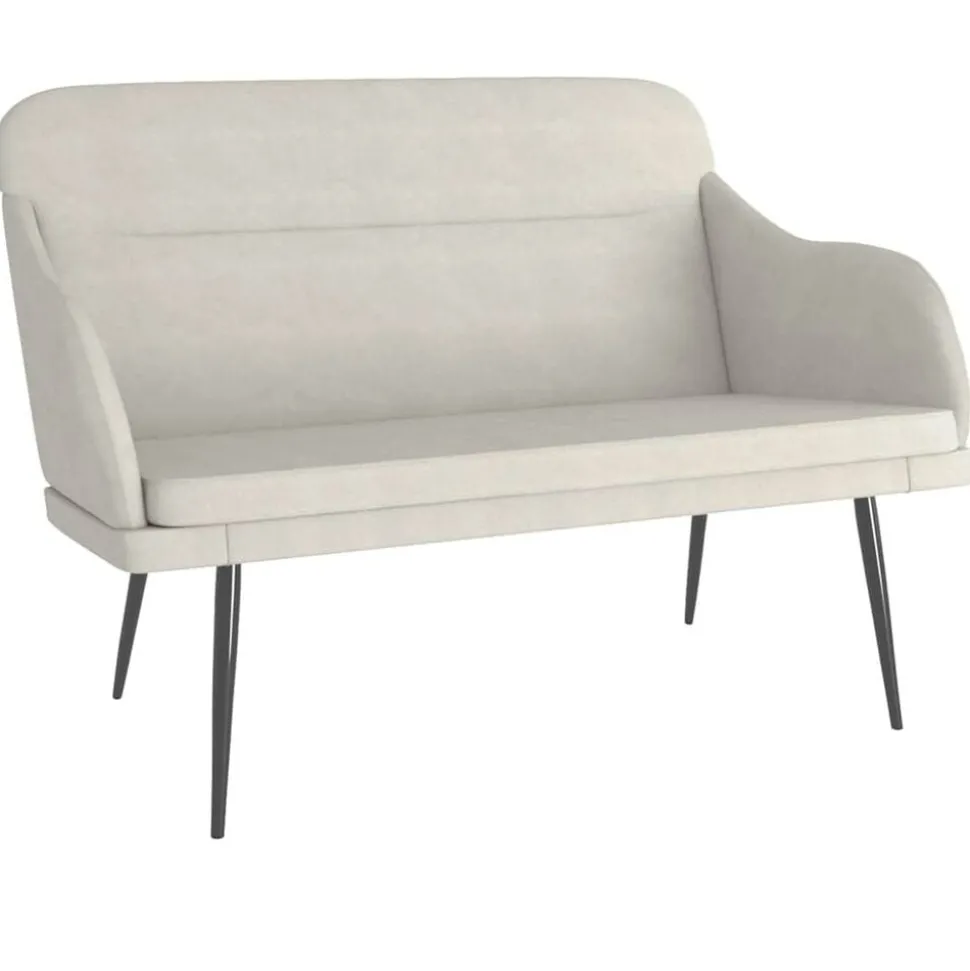 vidaXL Bankje 110x76x80 cm fluweel crèmekleurig