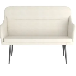 vidaXL Bankje 110x76x80 cm fluweel crèmekleurig