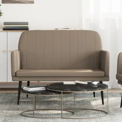 vidaXL Bankje 107x80x81 cm kunstleer cappuccinokleurig