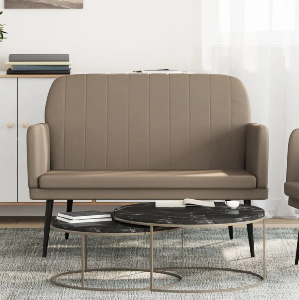 vidaXL Bankje 107x80x81 cm kunstleer cappuccinokleurig