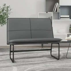 vidaXL Bankje 100x75x76 cm kunstleer grijs