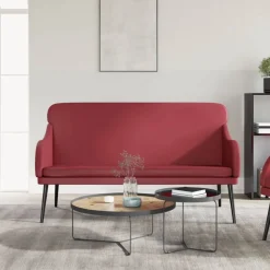 vidaXL Bankje 110x76x80 cm kunstleer wijnrood