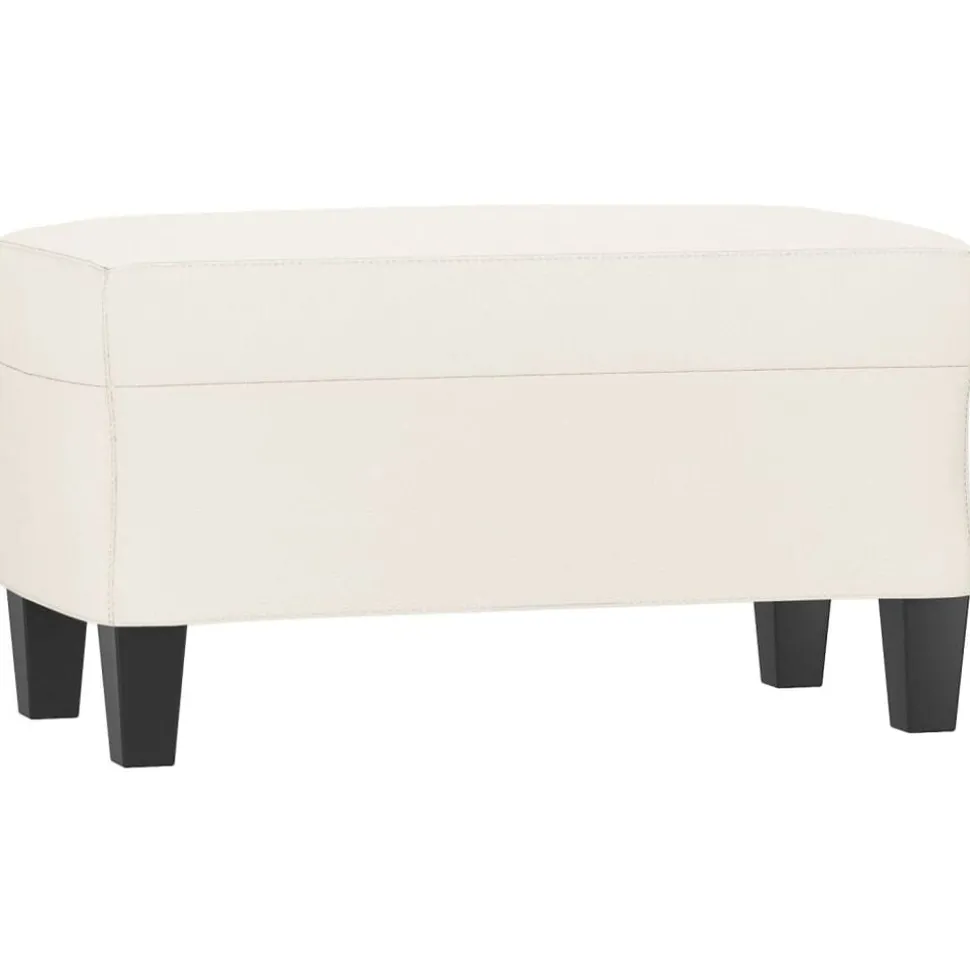 vidaXL Bankje 70x35x41 cm kunstleer crèmekleurig