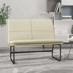 vidaXL Bankje 100x75x76 cm kunstleer crèmekleurig
