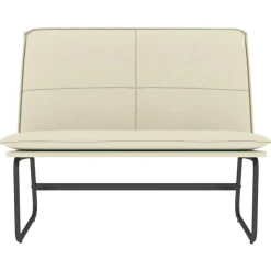 vidaXL Bankje 100x75x76 cm kunstleer crèmekleurig