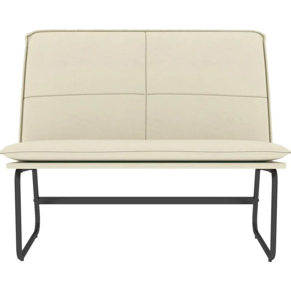 vidaXL Bankje 100x75x76 cm kunstleer crèmekleurig