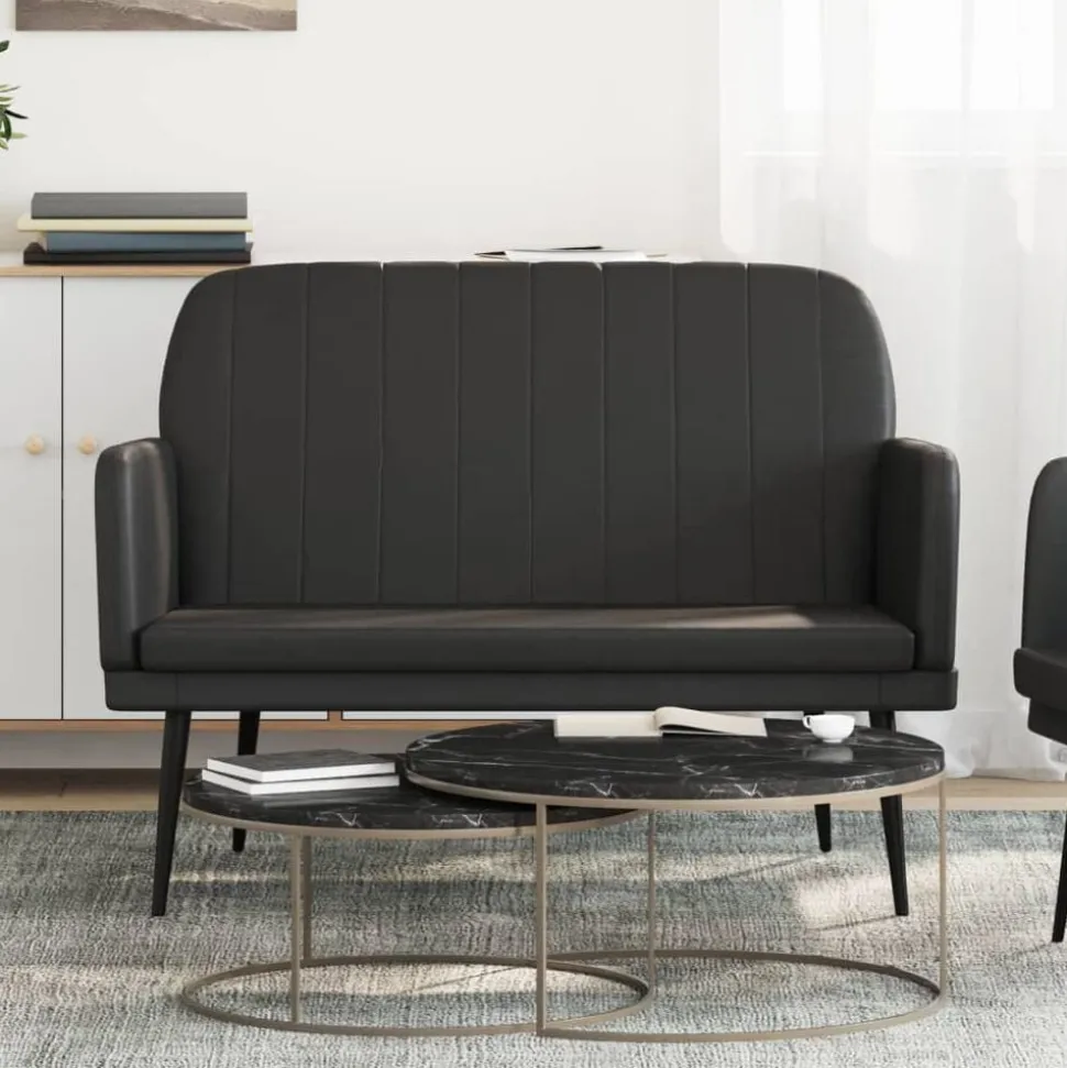 vidaXL Bankje 107x80x81 cm kunstleer zwart