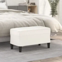 vidaXL Bankje 70x35x41 cm kunstleer crèmekleurig