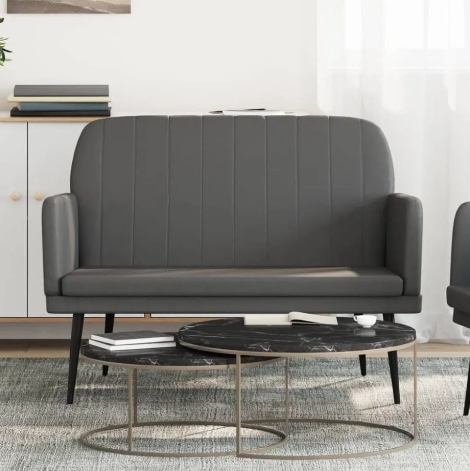 vidaXL Bankje 107x80x81 cm kunstleer grijs