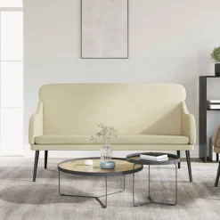 vidaXL Bankje 110x76x80 cm kunstleer crèmekleurig