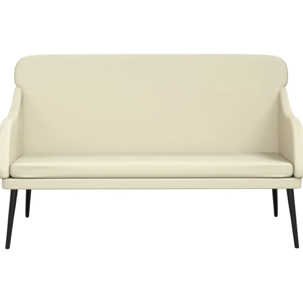 vidaXL Bankje 110x76x80 cm kunstleer crèmekleurig