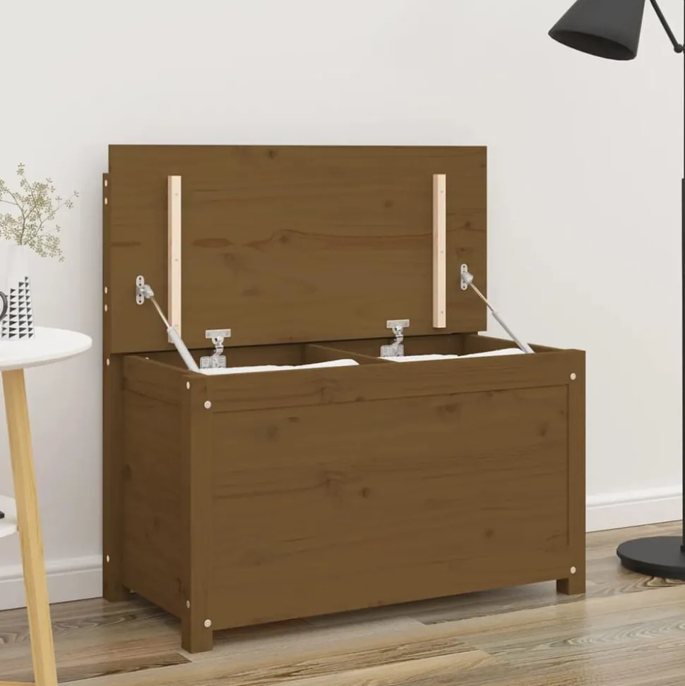 vidaXL Bankje 80x41x77 cm massief grenenhout honingbruin