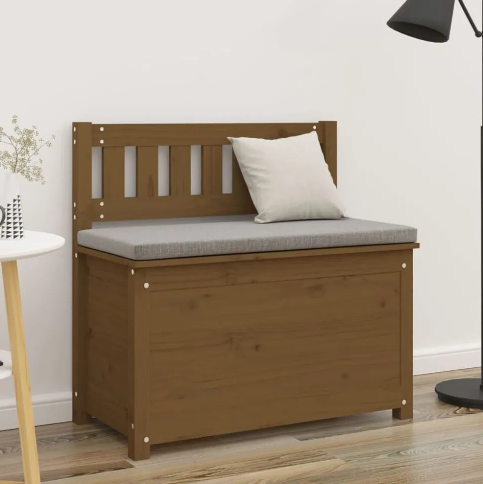 vidaXL Bankje 80x41x77 cm massief grenenhout honingbruin