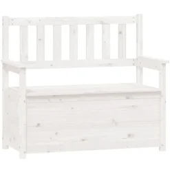 vidaXL Bankje 112,5x51,5x96,5 cm massief grenenhout wit