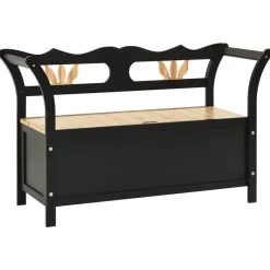 vidaXL Bankje 107x45x75,5 cm massief vurenhout zwart