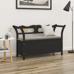 vidaXL Bankje 107x45x75,5 cm massief vurenhout zwart