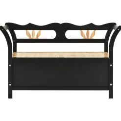 vidaXL Bankje 107x45x75,5 cm massief vurenhout zwart