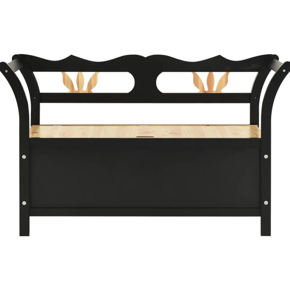 vidaXL Bankje 107x45x75,5 cm massief vurenhout zwart