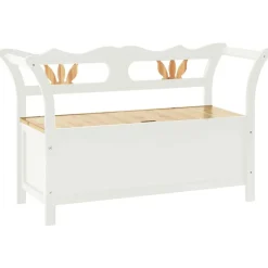 vidaXL Bankje 107x45x75,5 cm massief vurenhout wit