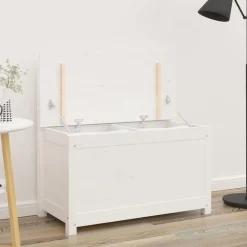 vidaXL Bankje 80x41x77 cm massief grenenhout wit