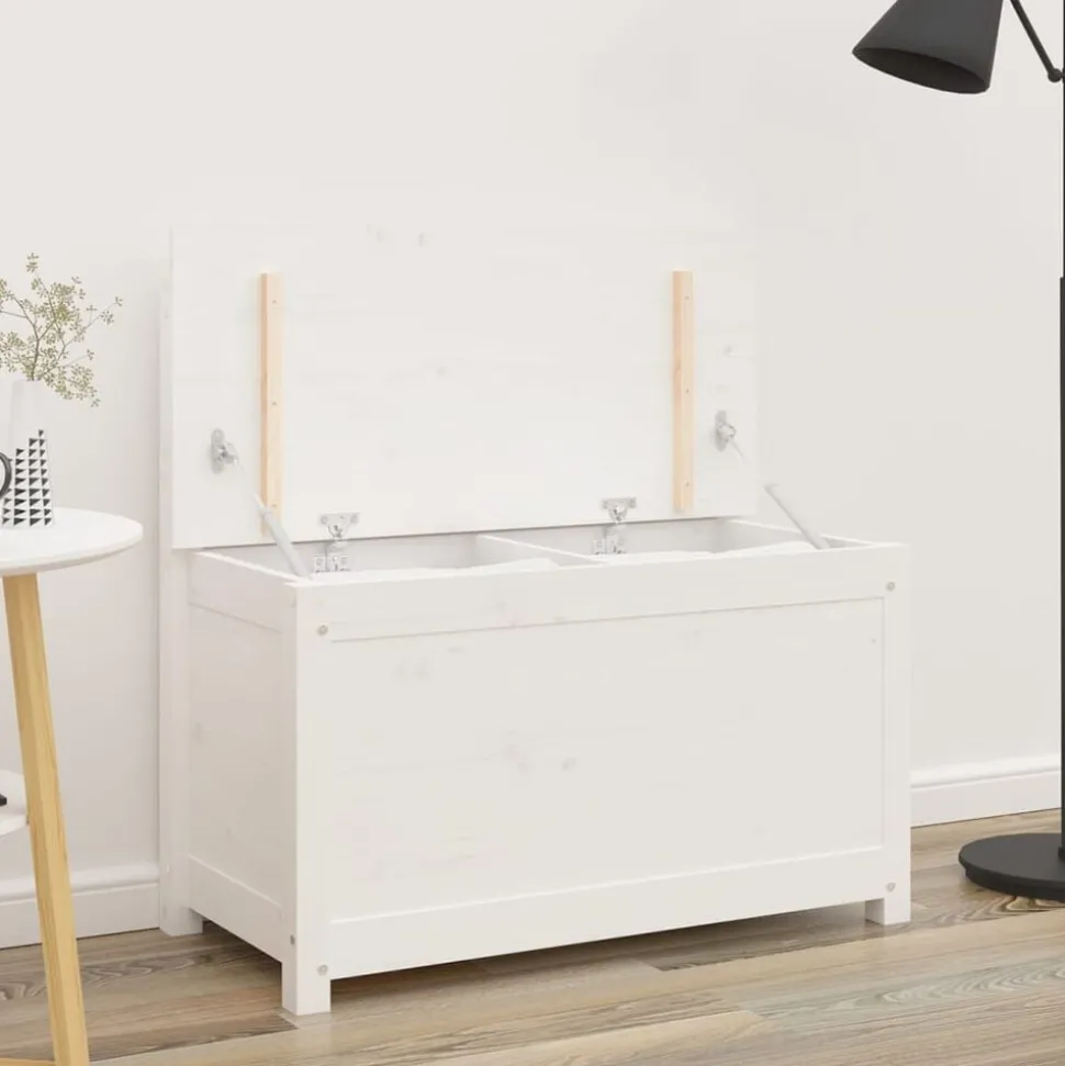 vidaXL Bankje 80x41x77 cm massief grenenhout wit