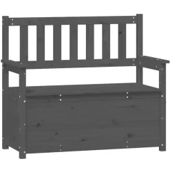 vidaXL Bankje 112,5x51,5x96,5 cm massief grenenhout grijs