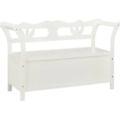 vidaXL Bankje 107x45x75,5 cm massief vurenhout wit