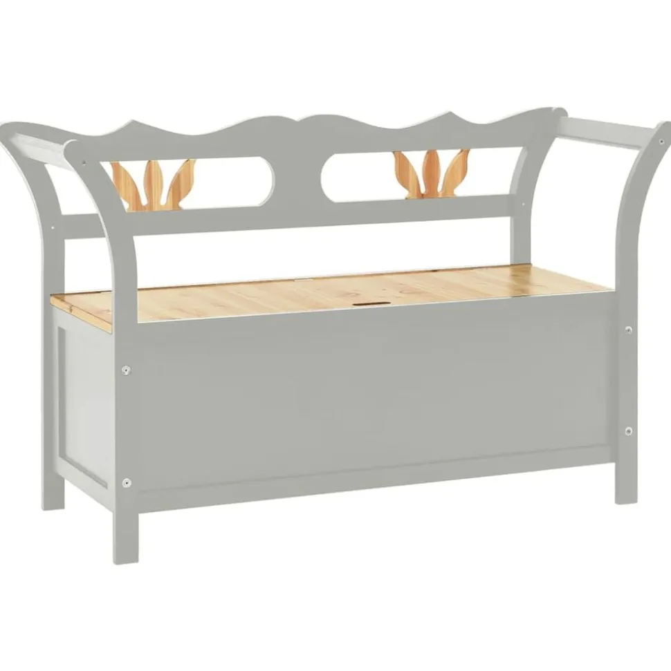 vidaXL Bankje 107x45x75,5 cm massief vurenhout grijs