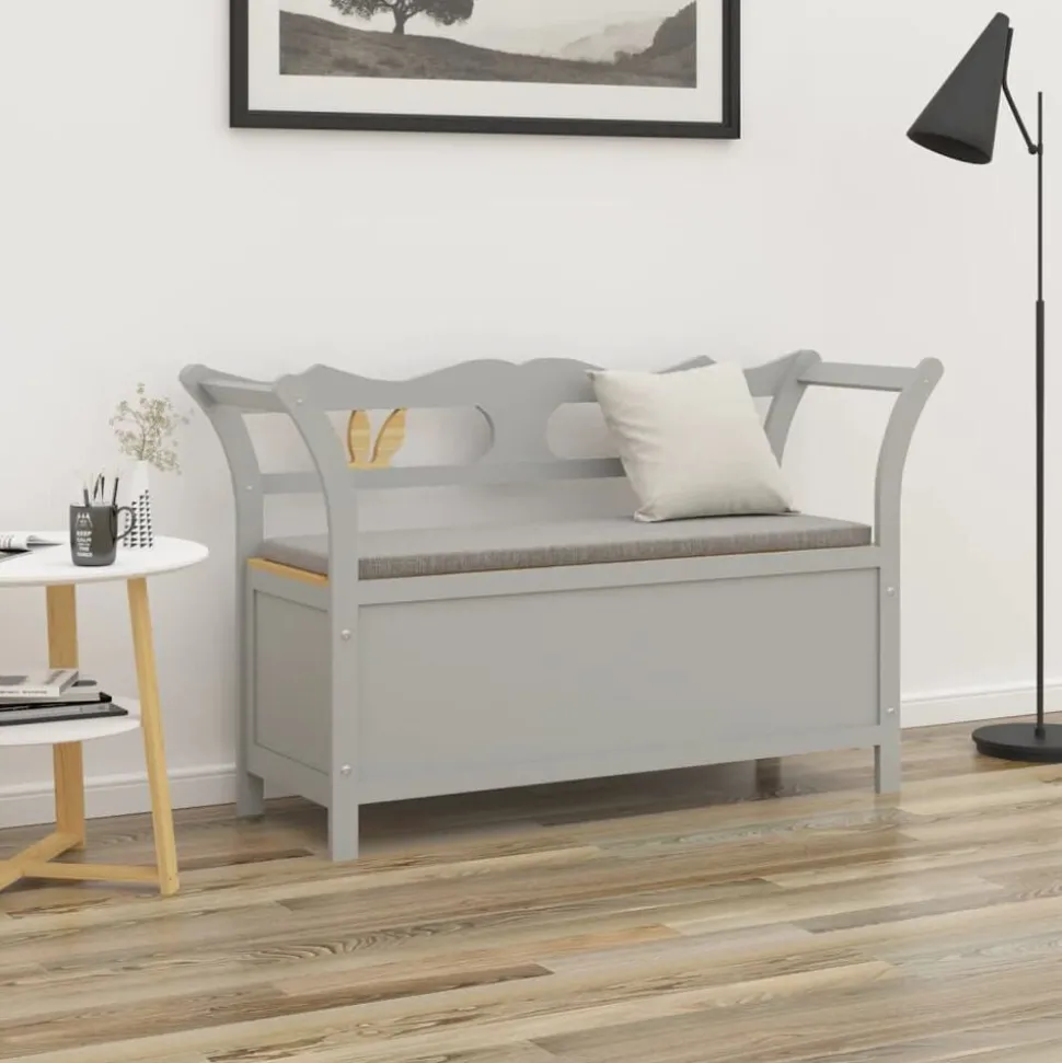vidaXL Bankje 107x45x75,5 cm massief vurenhout grijs