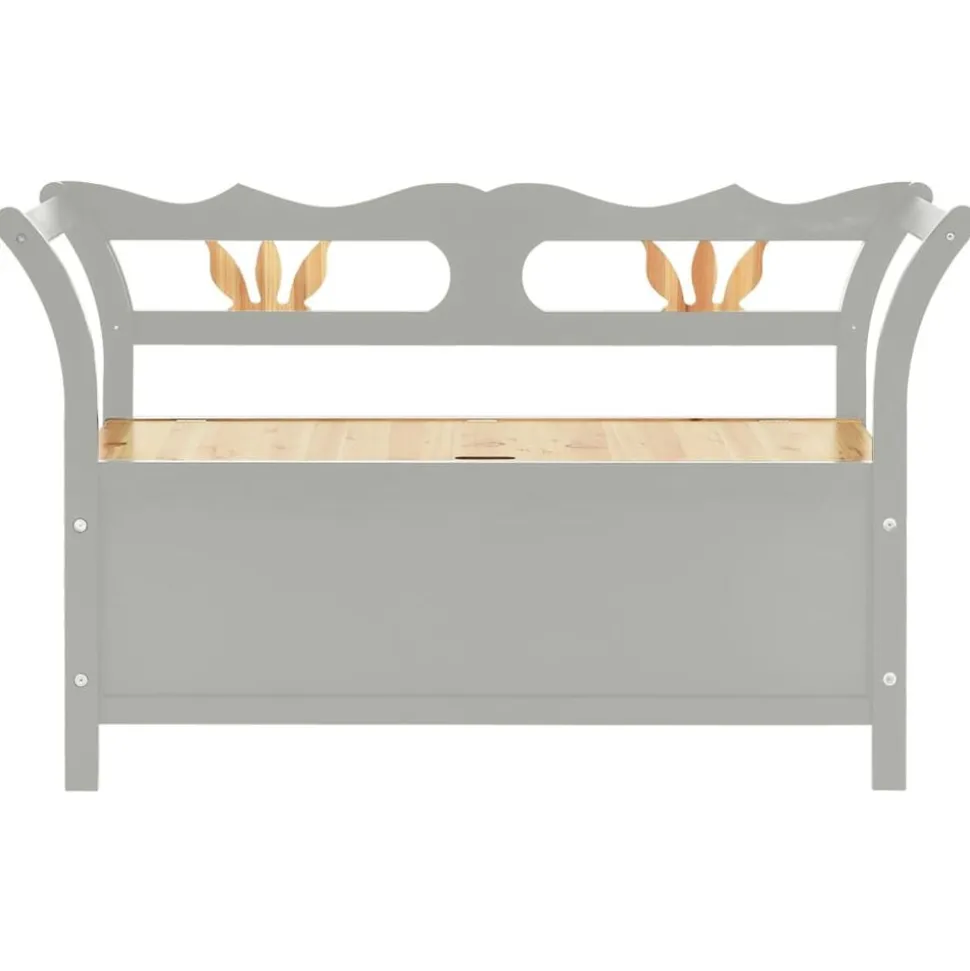 vidaXL Bankje 107x45x75,5 cm massief vurenhout grijs
