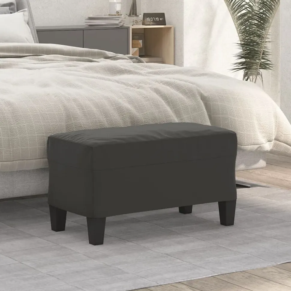 vidaXL Bankje 70x35x41 cm microvezelstof donkergrijs