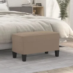 vidaXL Bankje 70x35x41 cm microvezelstof taupe