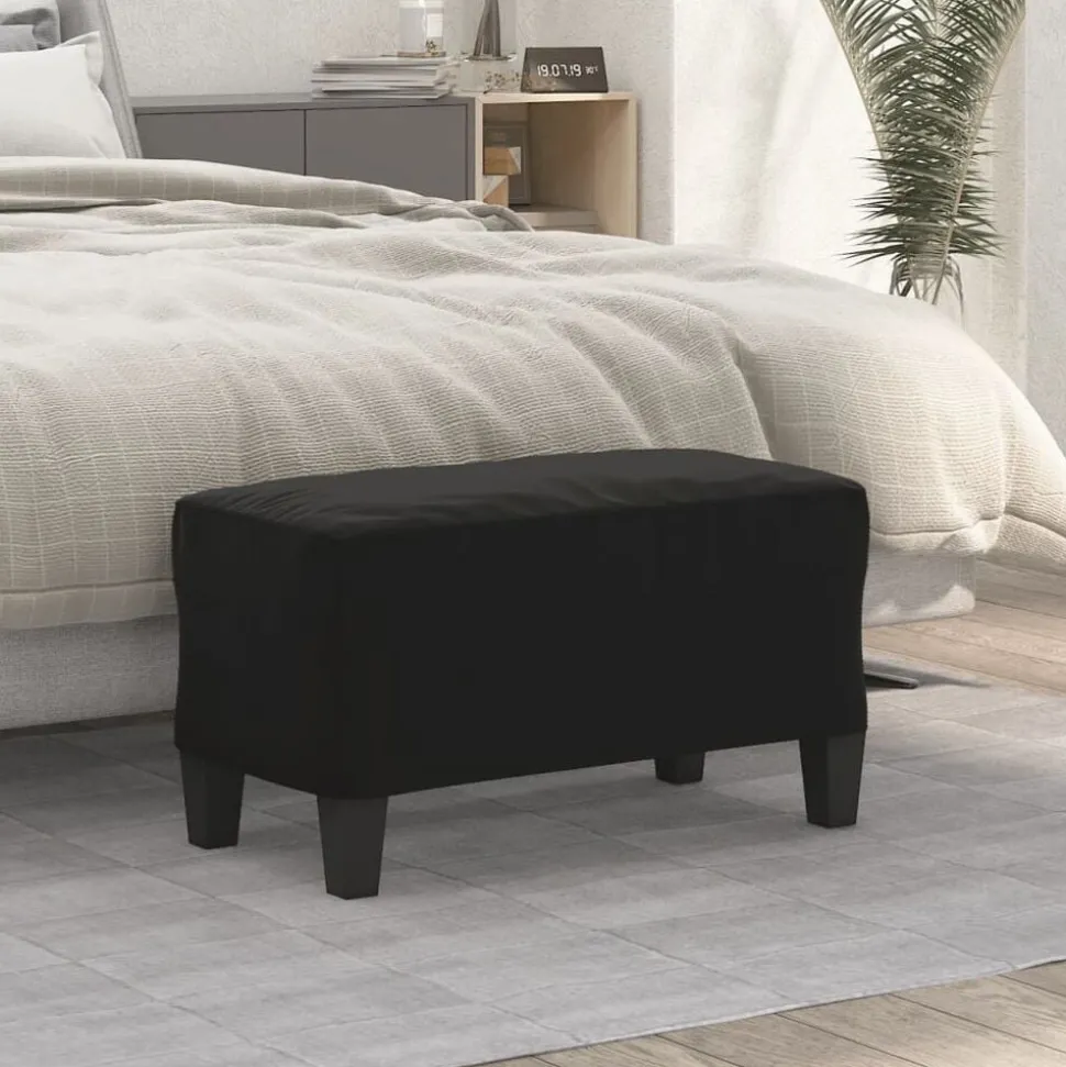 vidaXL Bankje 70x35x41 cm microvezelstof zwart