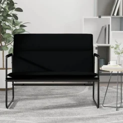 vidaXL Bankje 100x64x80 cm stof zwart