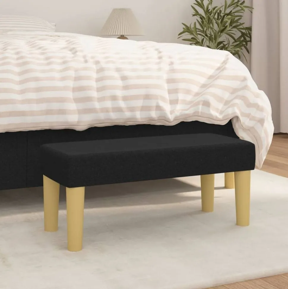 vidaXL Bankje 70x30x30 cm stof zwart