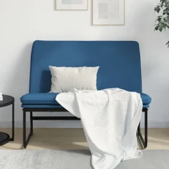vidaXL Bankje 100x75x76 cm stof blauw