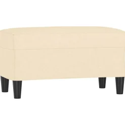 vidaXL Bankje 70x35x41 cm stof crèmekleurig