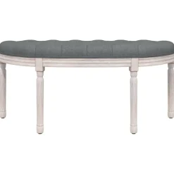 vidaXL Bankje 110,5x45x49 cm stof donkergrijs