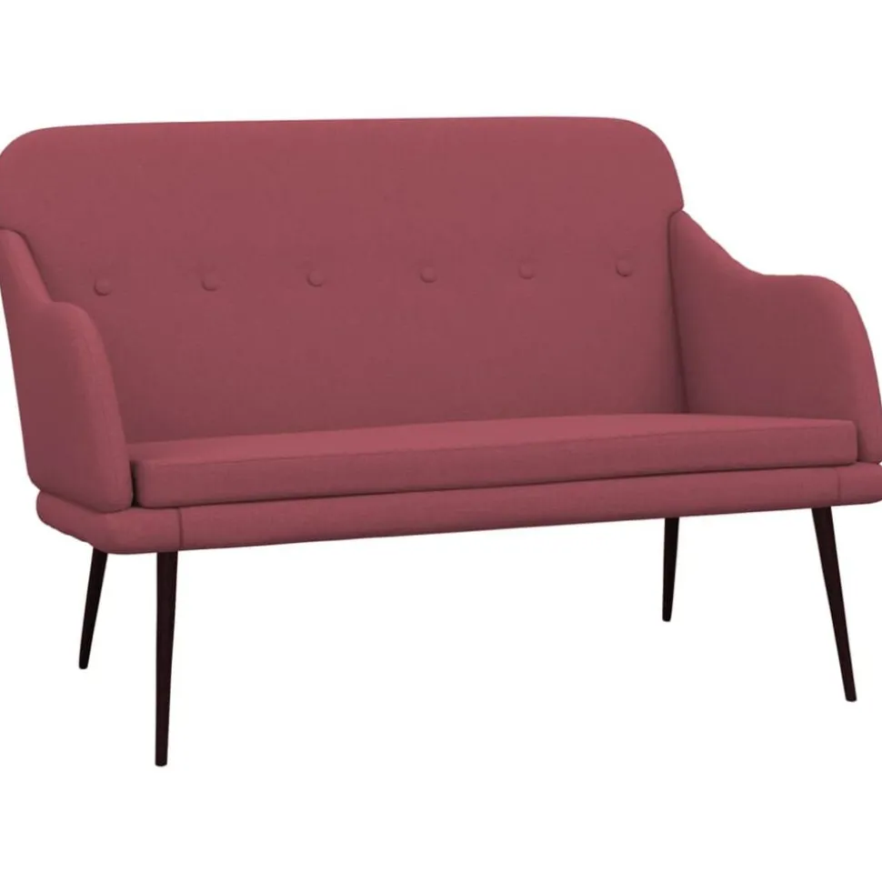 vidaXL Bankje 110x76x80 cm stof wijnrood