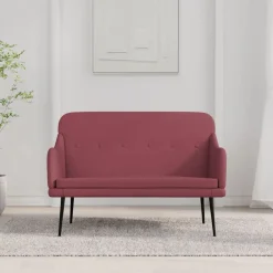 vidaXL Bankje 110x76x80 cm stof wijnrood
