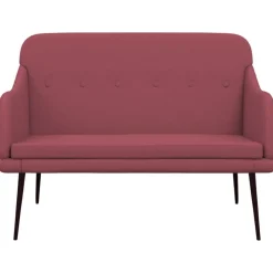 vidaXL Bankje 110x76x80 cm stof wijnrood
