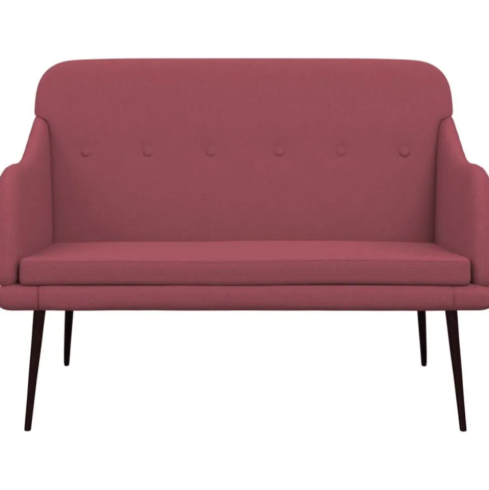 vidaXL Bankje 110x76x80 cm stof wijnrood