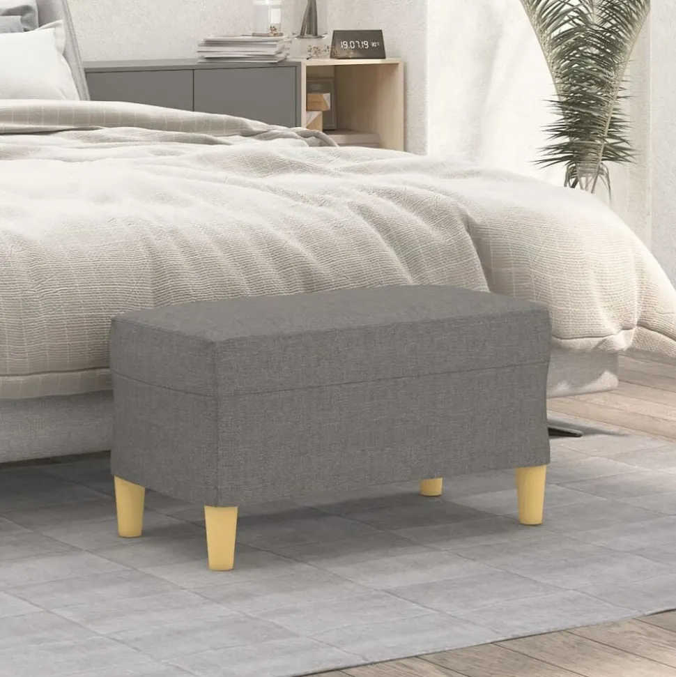 vidaXL Bankje 70x35x41 cm stof donkergrijs