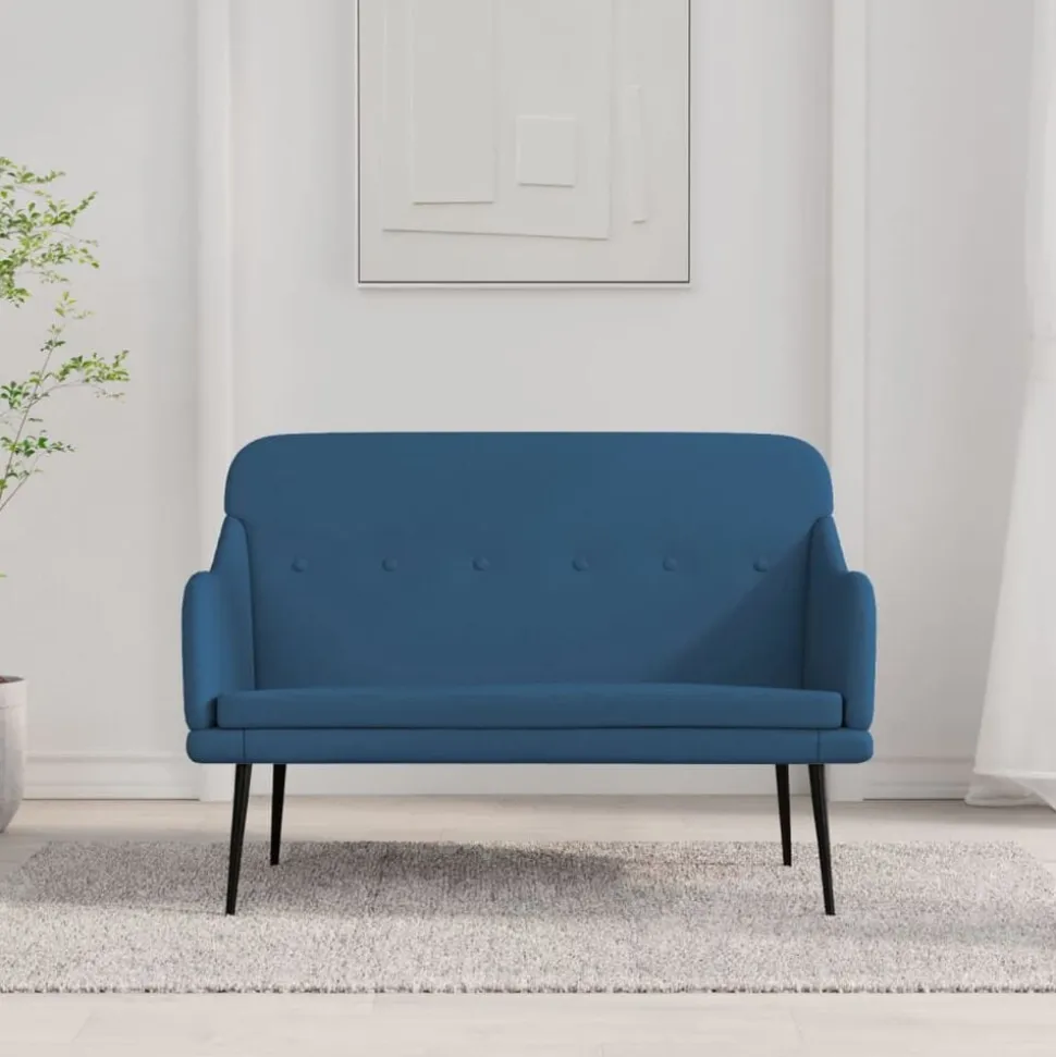 vidaXL Bankje 110x76x80 cm stof blauw